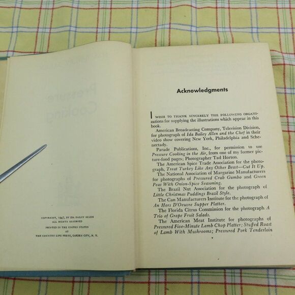 Pressure Cooking Cook Book 1947 1st Edition Ida Bailey Allen Vintage Cookbook - Picture 4 of 10